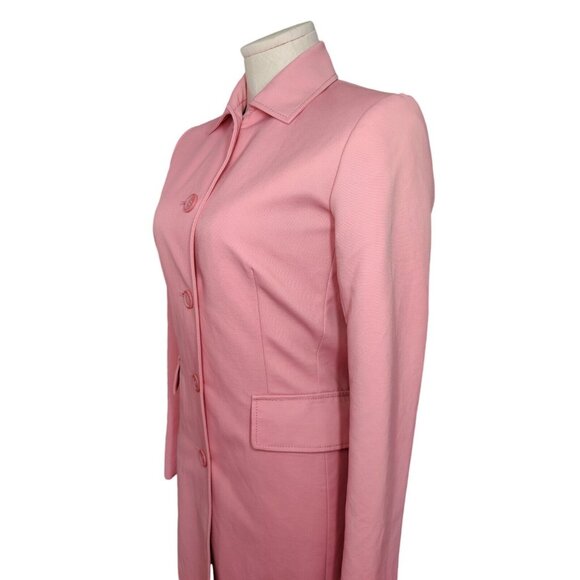 EXPRESS Trench Blazer Rain Topper Coat Pink Mid Length Womens XS Career EUC - Picture 7 of 12